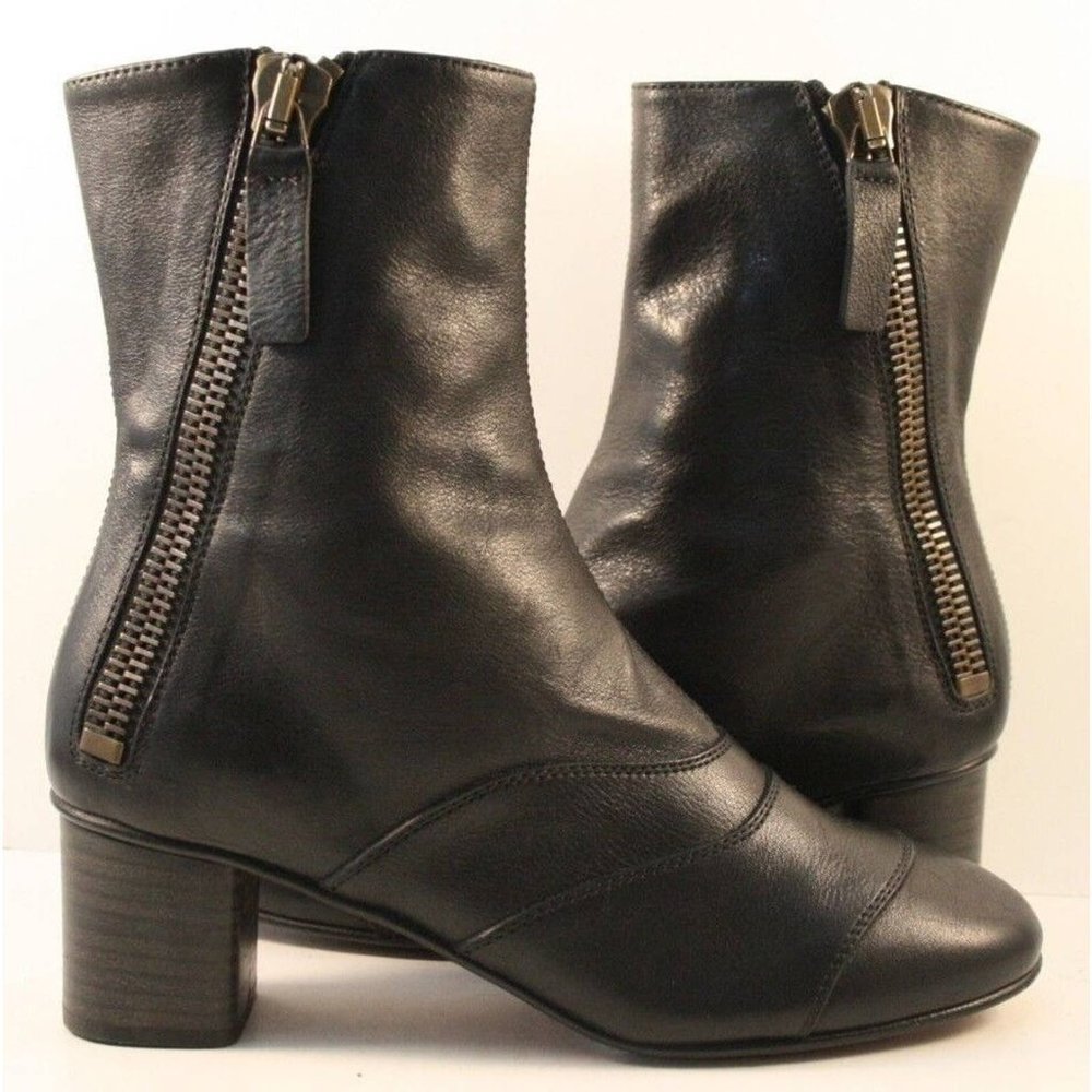 Chloé Black Leather Lexie Ankle Booties Womens Size EUR 36M